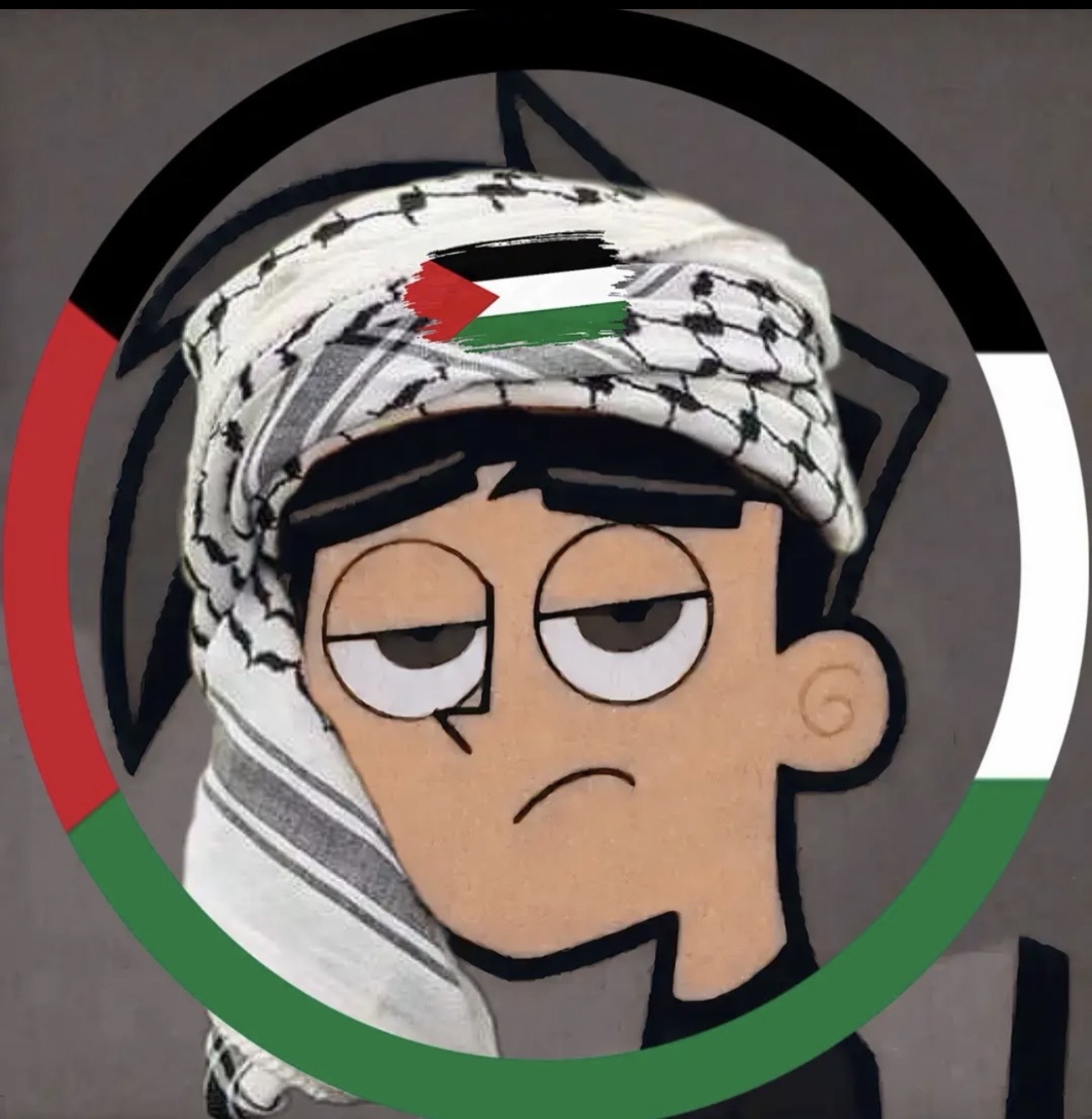 Saidam character logo wearing keffiyeh
